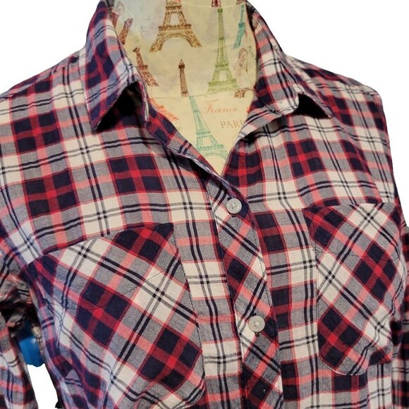 Eddie Bauer Womens Sz S Classic Fit Plaid LS Button Up Lightweight Stretch Shirt - Picture 2 of 7